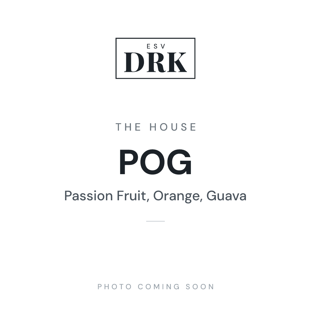 The House POG passion fruit orange guava e-liquid bottle