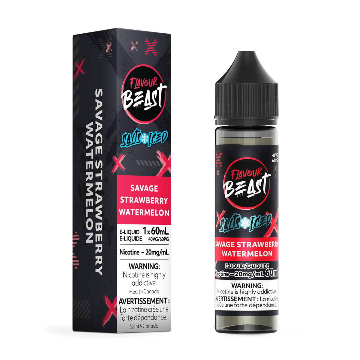 Flavour Beast - Savage Strawberry Watermelon Iced 20mg Salt Nic 60ml