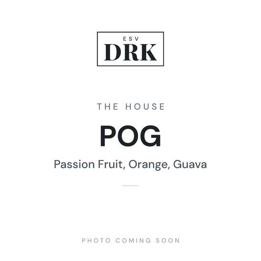 The House POG passion fruit orange guava e-liquid bottle