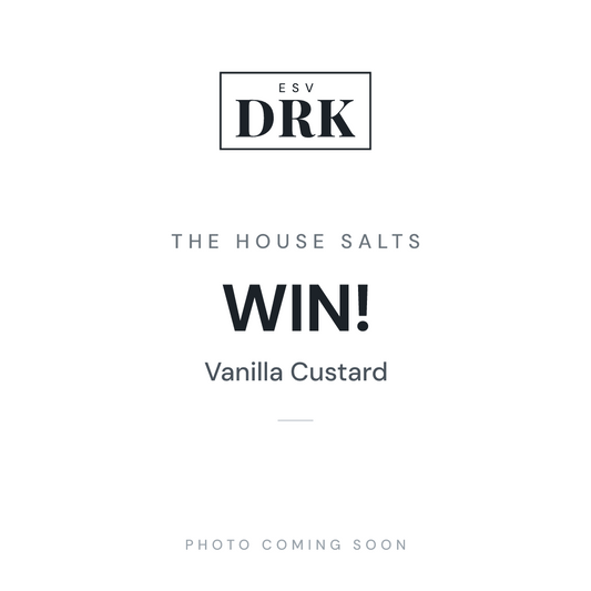 The House Salts WIN! vanilla custard nic salt e-liquid bottle